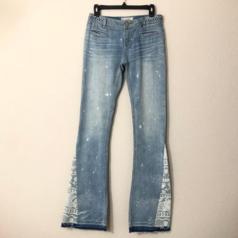 Free People Womens Flare Jeans Sz 25 Acid Wash